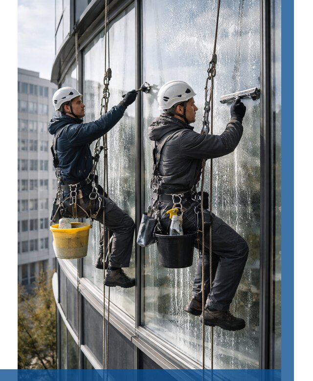 Мойка панорамных окон в Когалыме от 362 р. заказать у ВЫСОТНИК-Кгл