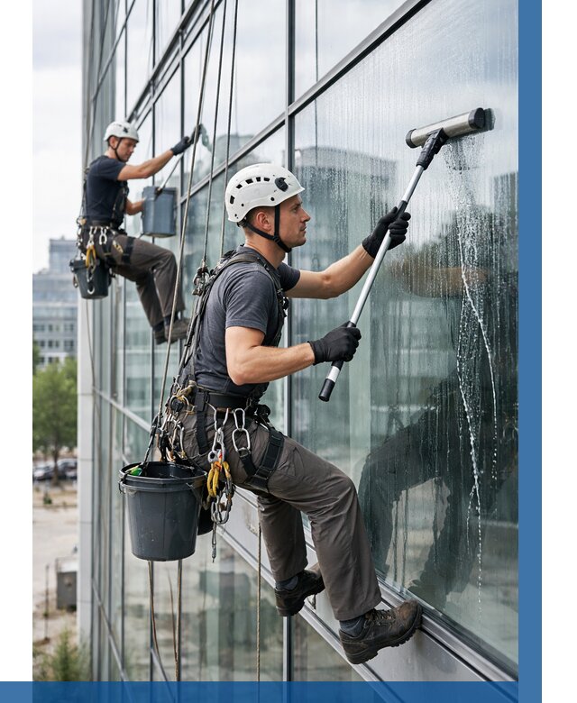 Мойка витражей альпинистами в Когалыме от 724 р. под ключ|ВЫСОТНИК-Кгл