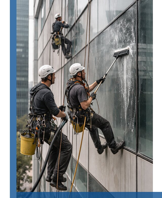 Профессиональная высотная мойка фасадов зданий в Когалыме