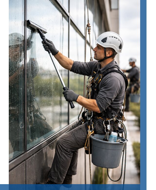 Мойка стеклянных фасадов в Когалыме от 207 р. | ВЫСОТНИК-Кгл