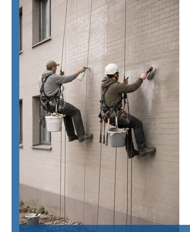 Удаление высолов с фасада зданий в Когалыме без повреждений и следов