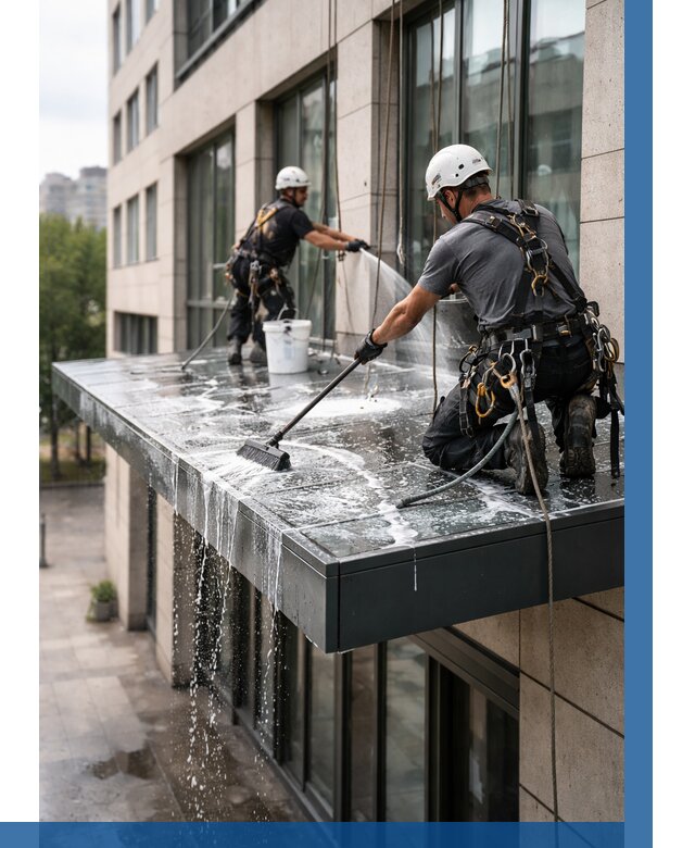 Мойка козырьков и навесов в Когалыме от 3618 р. | ВЫСОТНИК-Кгл