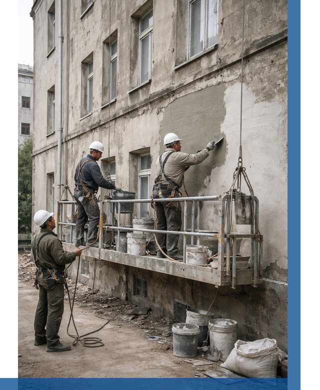 Капитальный ремонт фасада в Когалыме от 4342 р. | ВЫСОТНИК-Кгл