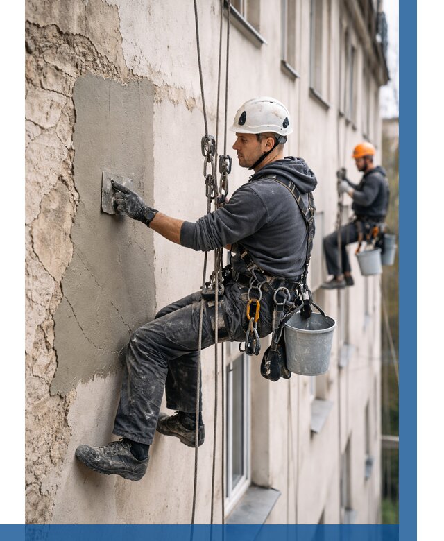 Восстановление штукатурки фасада в Когалыме от 1241 р. | ВЫСОТНИК-Кгл