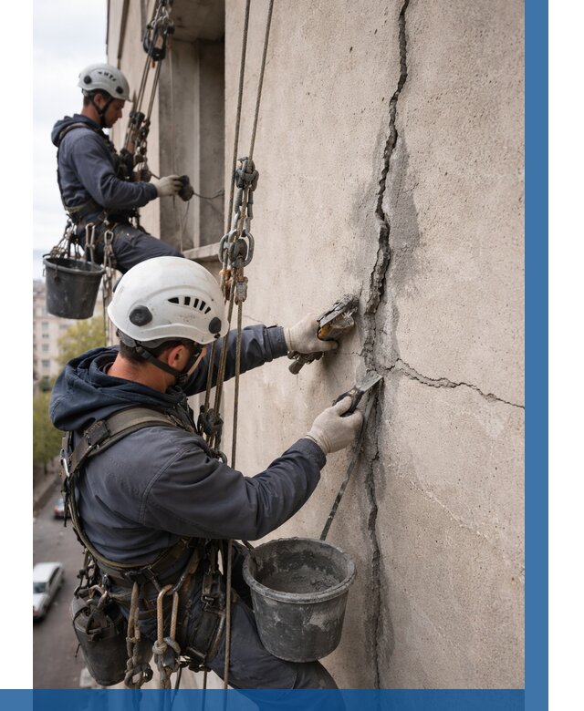 Заделка трещин на фасаде в Когалыме от 930 р. | ВЫСОТНИК-Кгл