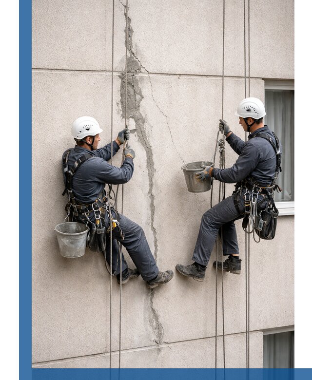 Заделка трещин на фасаде в Когалыме с гарантийным ремонтом