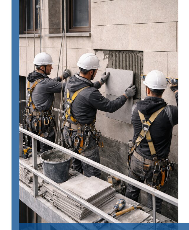 Ремонт облицовки фасада плиткой в Когалыме с гарантией