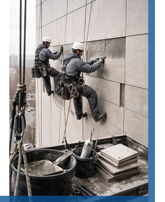 Ремонт фасада из керамогранита в Когалыме от 2585 р. | ВЫСОТНИК-Кгл