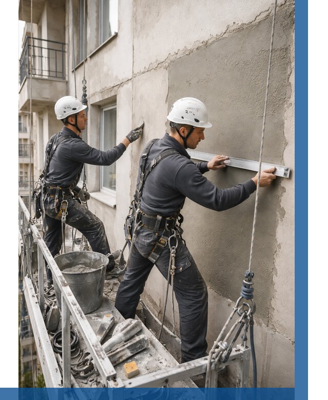 Штукатурка фасада на высоте в Когалыме от 930 р. | ВЫСОТНИК-Кгл