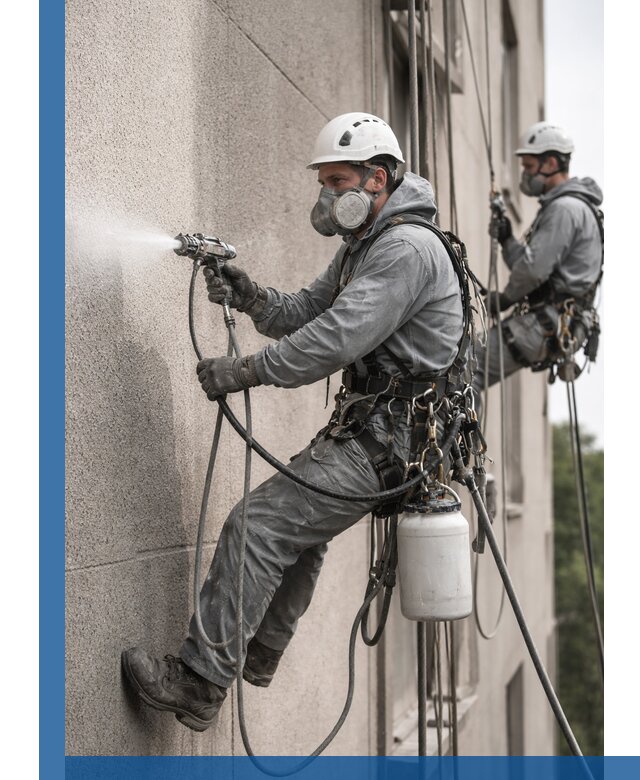 Безвоздушная покраска фасадов зданий в Когалыме профессионально