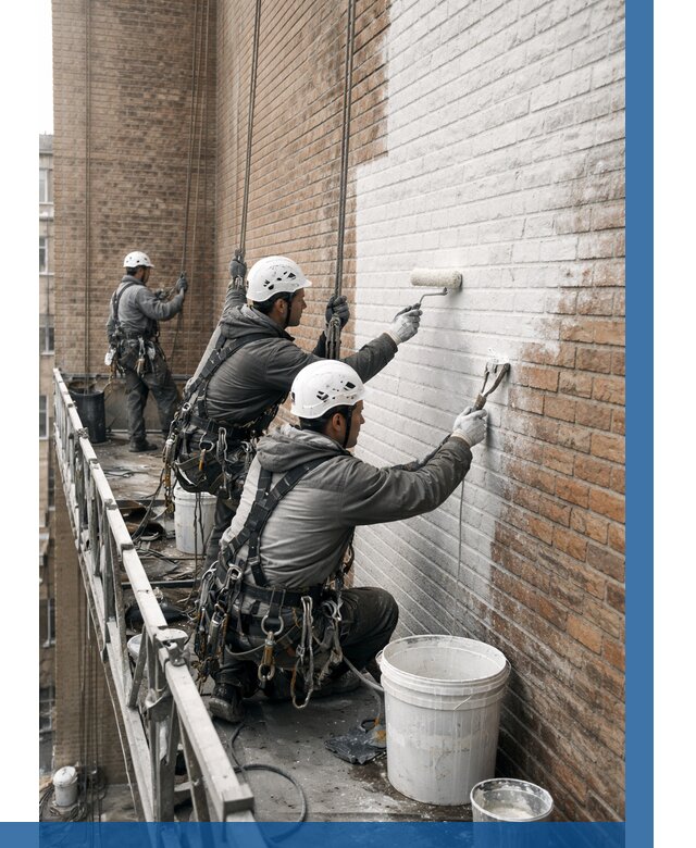 Покраска кирпичного фасада в Когалыме от 362 р. | ВЫСОТНИК-Кгл