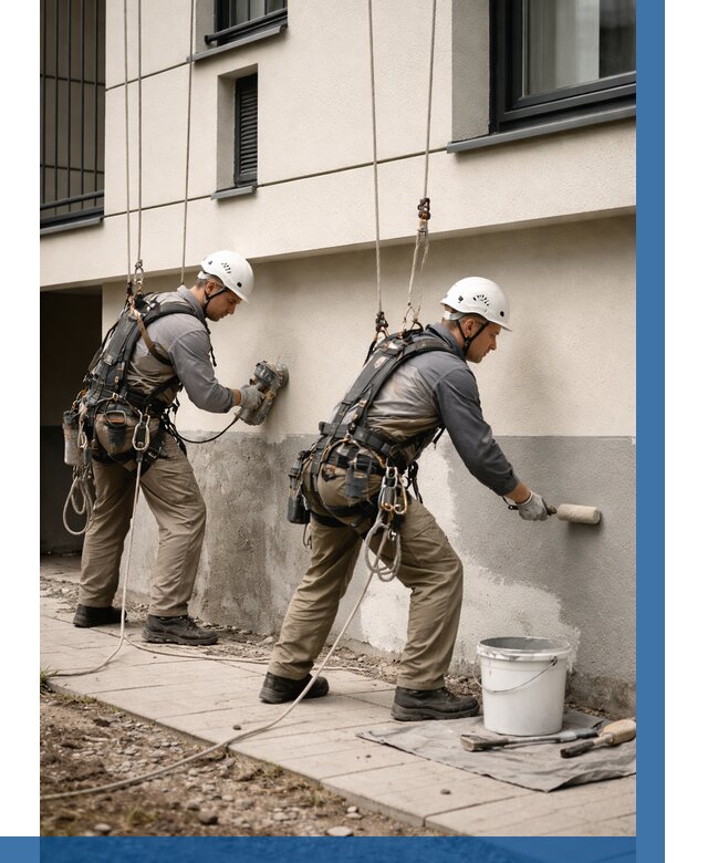 Окраска цоколя здания в Когалыме от 465 р. под ключ | ВЫСОТНИК-Кгл