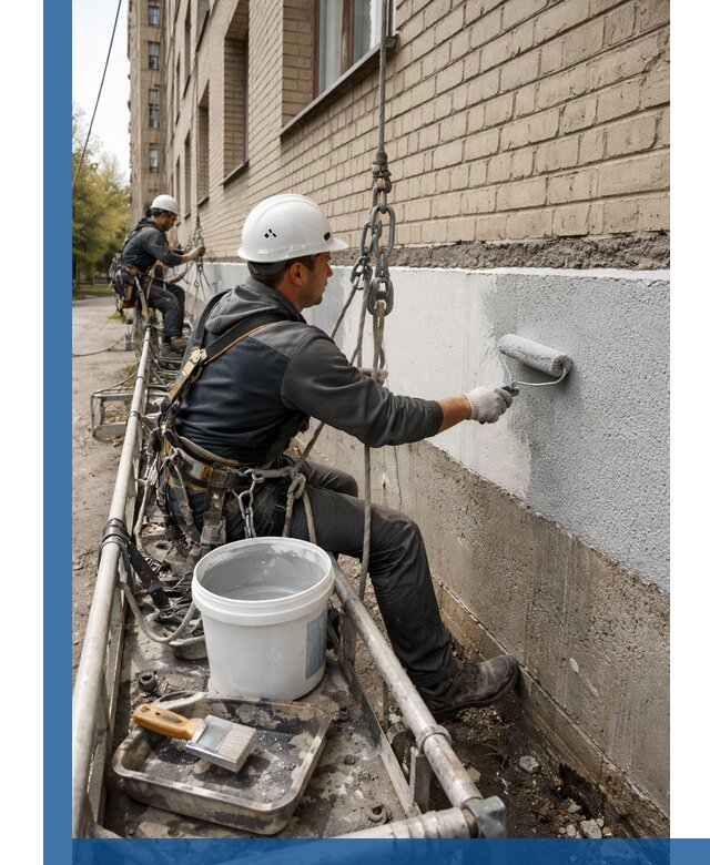 Окраска цоколя здания в Когалыме профессионально и надежно