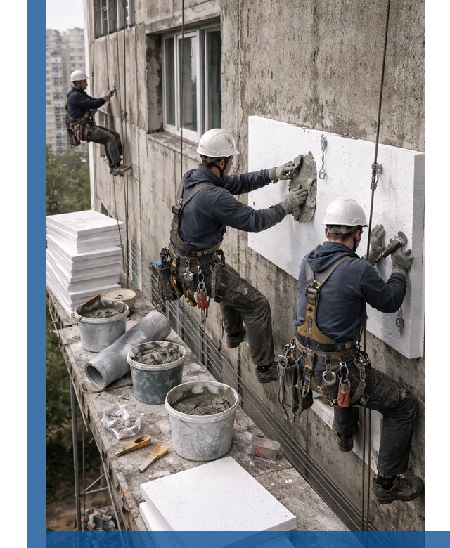 Утепление фасада пенополистиролом в Когалыме под ключ