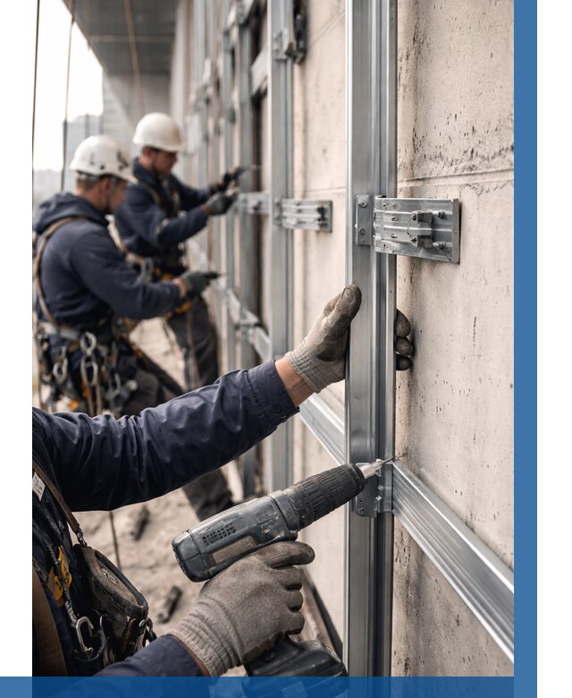 Монтаж подсистемы вентфасада в Когалыме от 879 р. | ВЫСОТНИК-Кгл