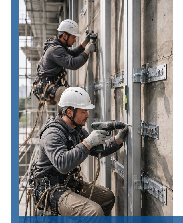 Монтаж и крепление подсистемы вентфасада в Когалыме