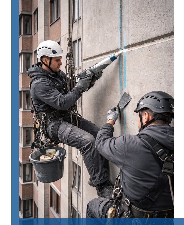 Вторичная герметизация швов фасада и кровли в Когалыме