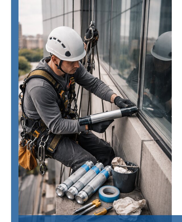 Герметизация стыков витража в Когалыме для герметичных фасадов