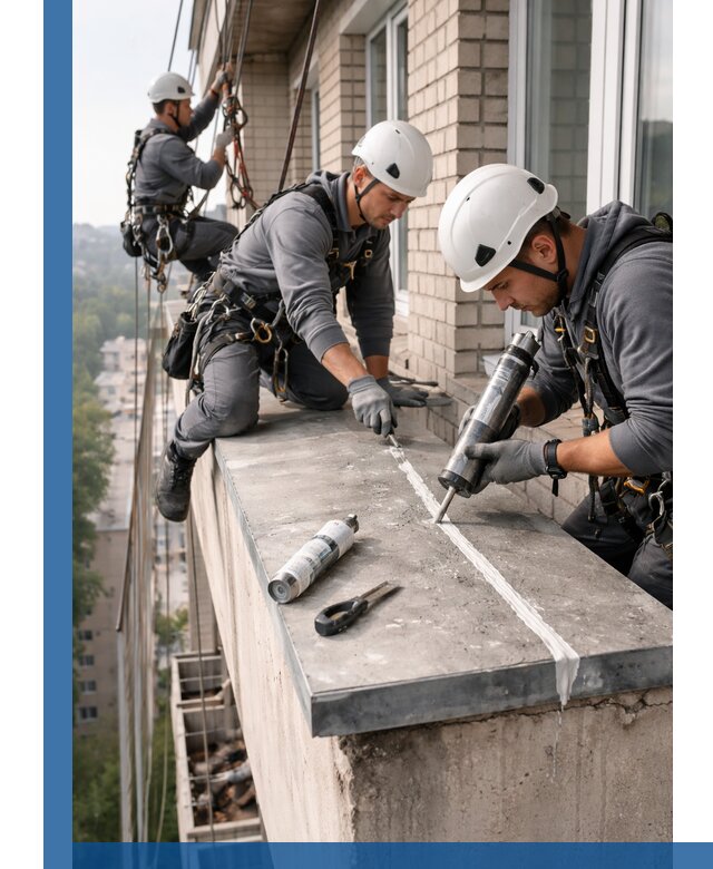 Герметизация балконного козырька в Когалыме профессионально