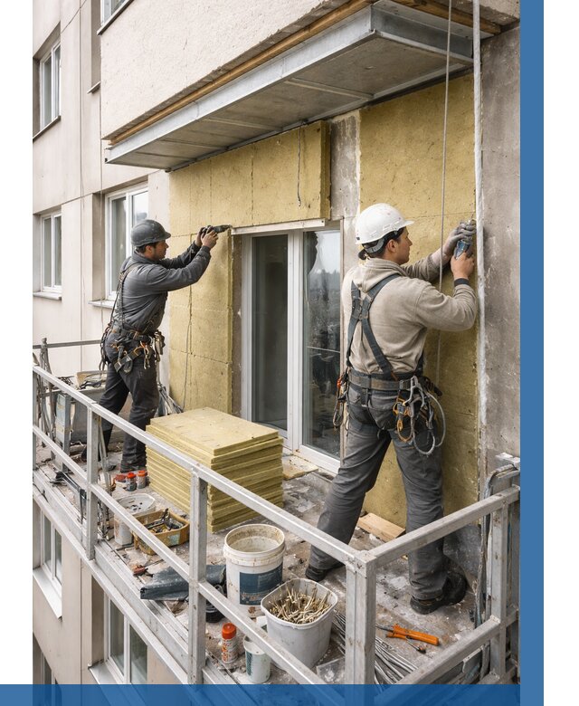 Утепление балкона снаружи в Когалыме от 1654 р. под ключ ВЫСОТНИК-Кгл