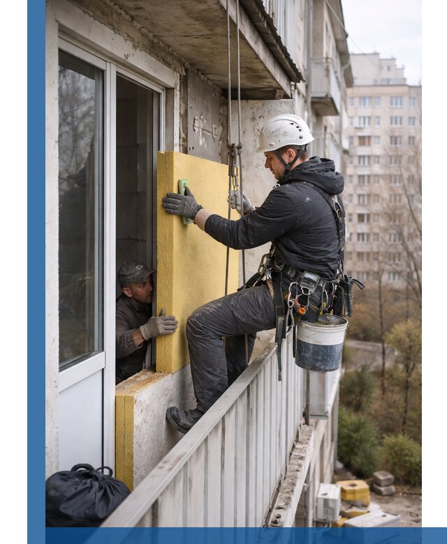 Профессиональное утепление балкона снаружи в Когалыме под ключ