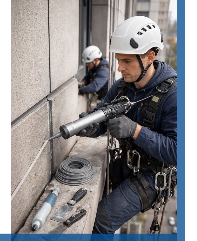 Герметизация деформационных швов фасада в Когалыме от 724 | ВЫСОТНИК-Кгл