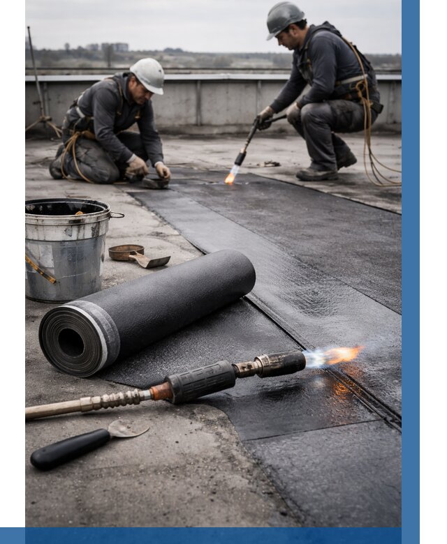 Ремонт рулонной кровли в Когалыме от 672 р. | ВЫСОТНИК-Кгл