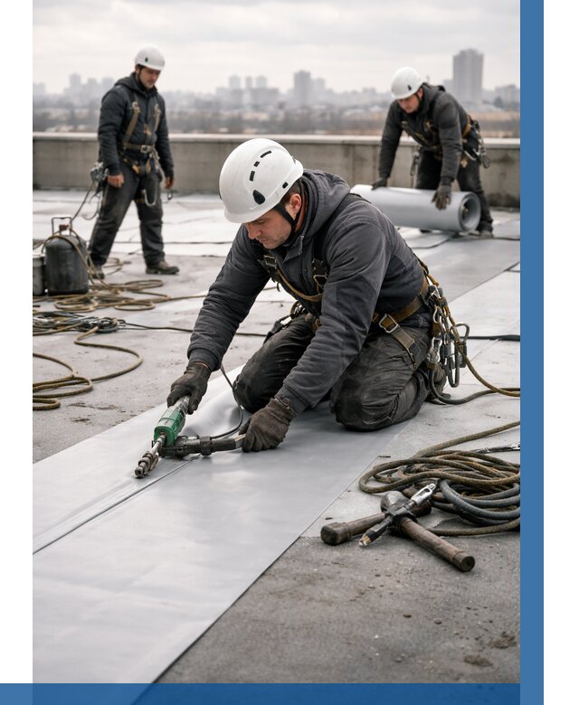 Ремонт мембранной кровли в Когалыме от 1861 р./м2 | ВЫСОТНИК-Кгл