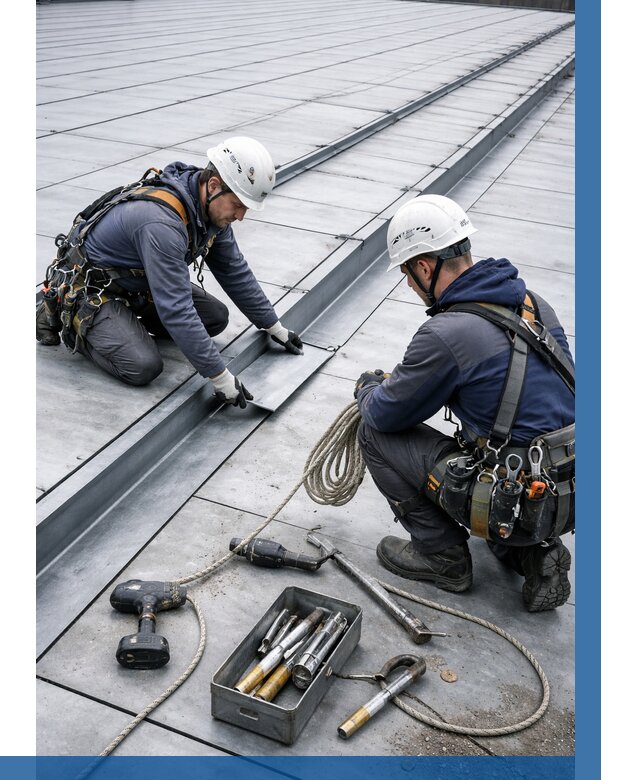 Ремонт фальцевой кровли в Когалыме от 724 р. | ВЫСОТНИК-Кгл