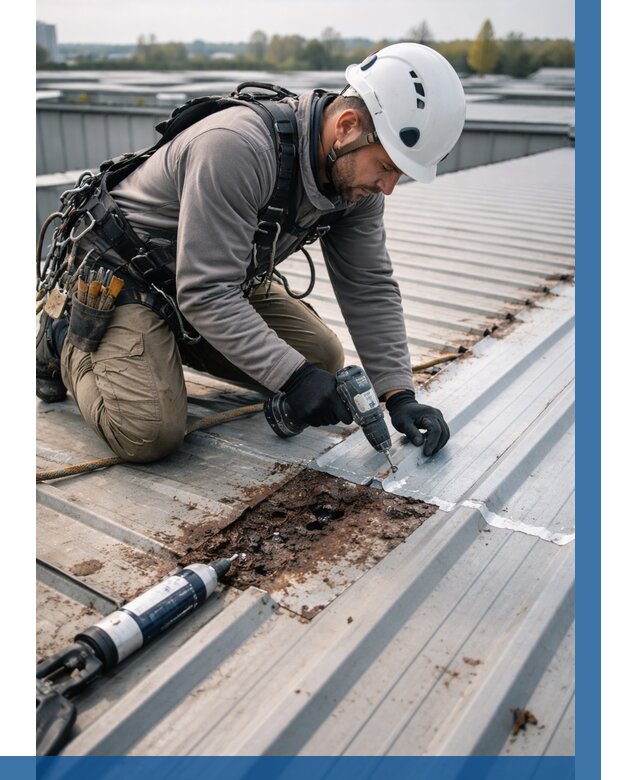 Ремонт профнастила на кровле в Когалыме от 724 р. | ВЫСОТНИК-Кгл