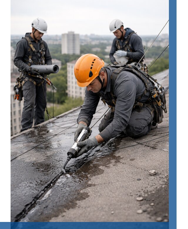 Устранение протечек кровли в Когалыме от 12406 р. | ВЫСОТНИК-Кгл