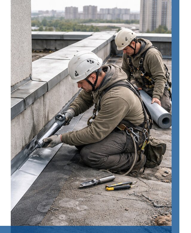 Ремонт кровельных примыканий в Когалыме от 1241 р. | ВЫСОТНИК-Кгл