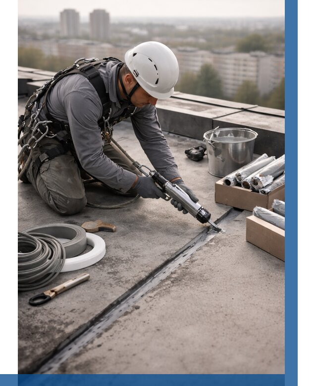 Герметизация швов кровли в Когалыме от 465 р./м2 | ВЫСОТНИК-Кгл