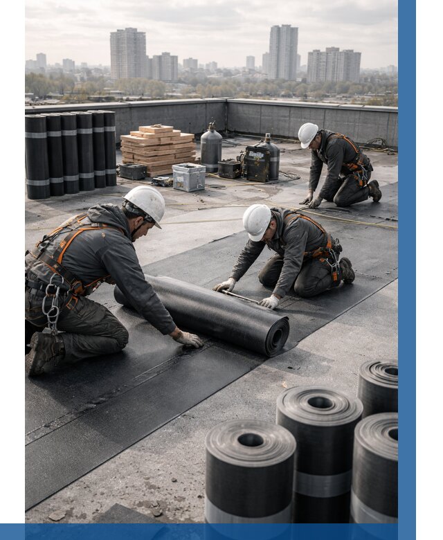 Монтаж мягкой кровли под ключ в Когалыме от 465 р. | ВЫСОТНИК-Кгл