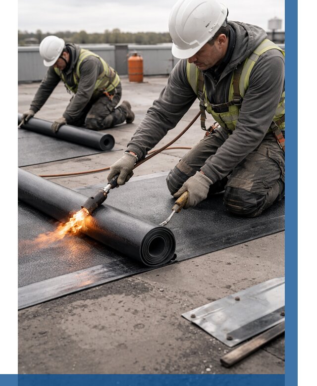 Монтаж наплавляемой кровли в Когалыме от 879 р. — ВЫСОТНИК-Кгл