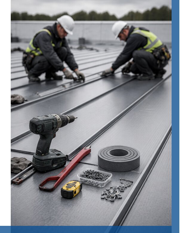 Монтаж фальцевой кровли в Когалыме от 1861 р. | ВЫСОТНИК-Кгл