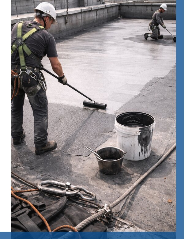 Гидроизоляция кровли жидкой резиной в Когалыме от 517 р. | ВЫСОТНИК-Кгл