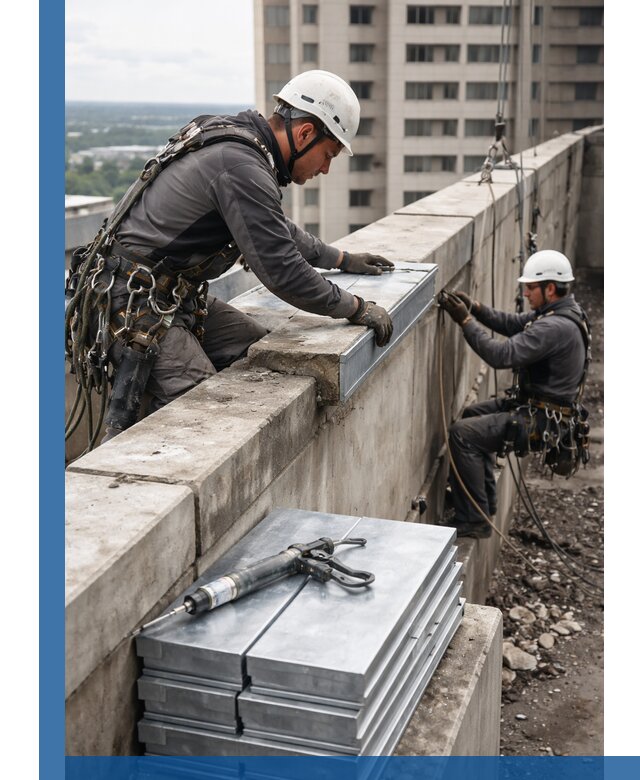 Замена парапетных крышек и установка новых в Когалыме