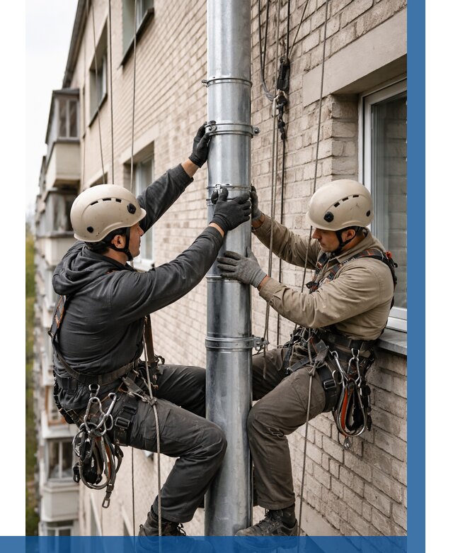 Замена водосточных труб в Когалыме от 6720 р. | ВЫСОТНИК-Кгл