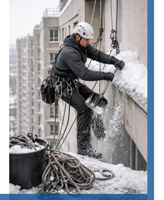 Очистка карнизов от снега в Когалыме от 310 р. | ВЫСОТНИК-Кгл