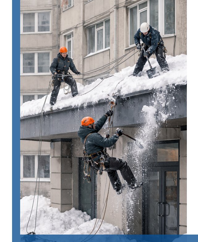 Безопасная очистка навесов от снега в Когалыме круглогодично