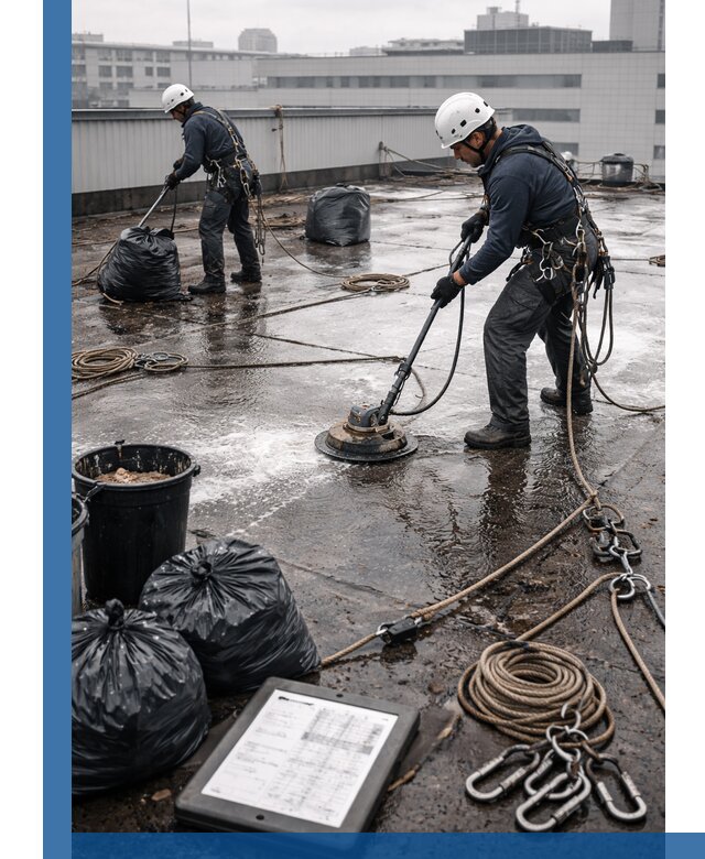 Плановая очистка кровли по графику в Когалыме для безопасности