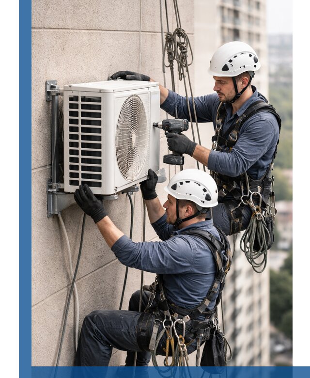 Монтаж внешнего блока кондиционера в Когалыме установка и крепление