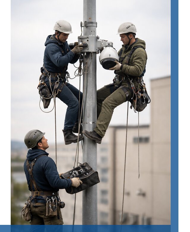 Установка видеокамер на мачте в Когалыме от 8787 р. | ВЫСОТНИК-Кгл