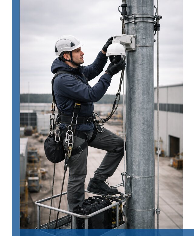 Профессиональная установка видеокамер на мачте в Когалыме