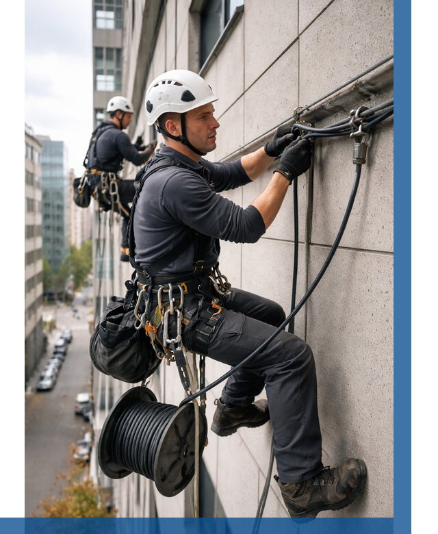 Прокладка кабеля по фасаду в Когалыме от 362 р. | ВЫСОТНИК-Кгл