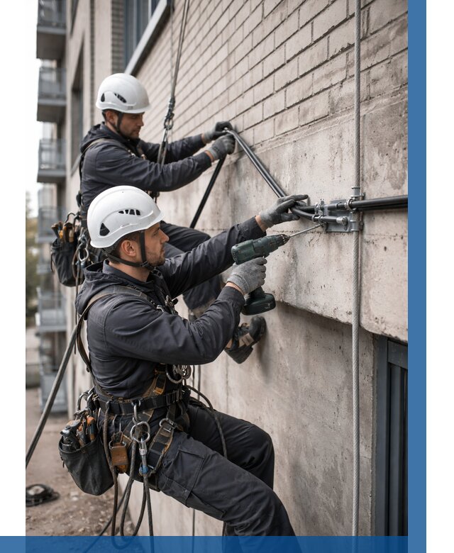 Крепление кабеля на фасаде в Когалыме от 362 р. | ВЫСОТНИК-Кгл