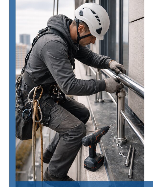 Монтаж ограждений на высоте в Когалыме для зданий и конструкций