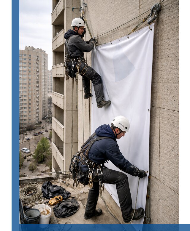 Профессиональный монтаж баннеров на фасаде в Когалыме