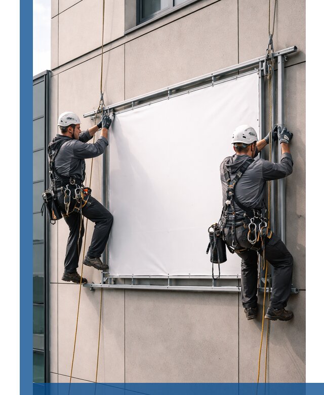 Монтаж наружной рекламной вывески в Когалыме под ключ